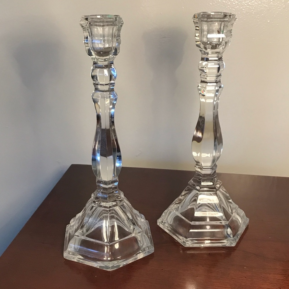 Tiffany & Co. Hampton 9 inch Crystal Candle Holders
